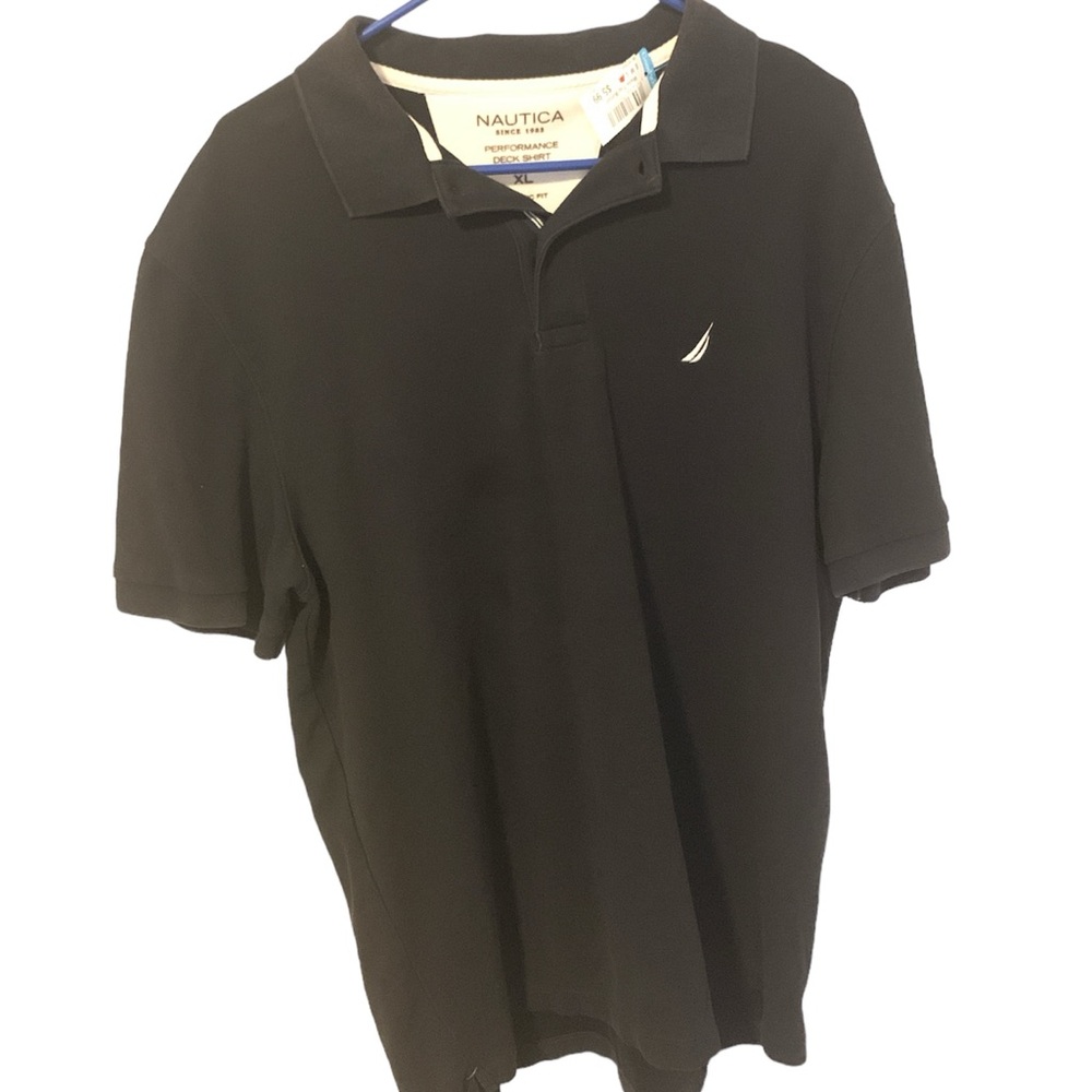 Nautica XL black pullover deck shirt heavy weight